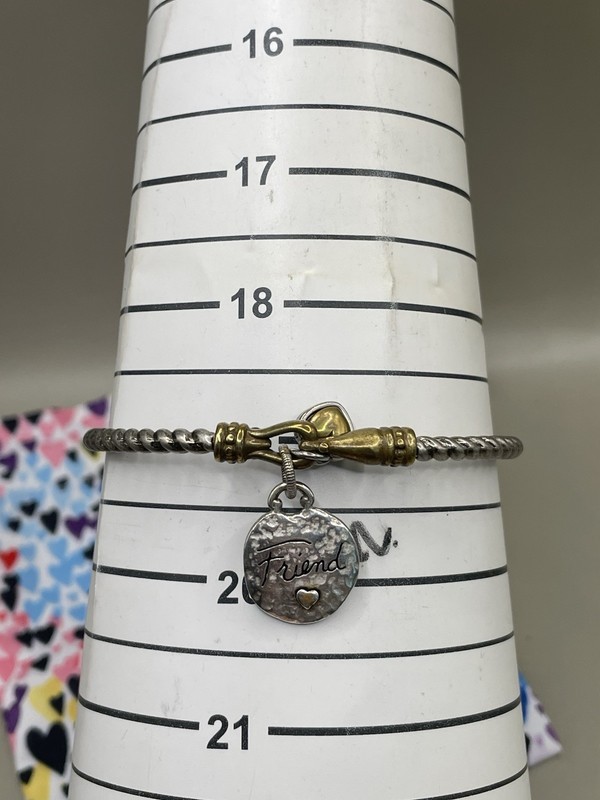 Brighton Silver Plated Two Tone “Mother Friend” Charm Bangle Bracelet W/pouch gallery