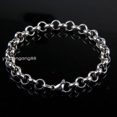 7-11″3.5/4.7/6/8mm Women Men’s 316L Stainless Steel Silver Rolo Chain Bracelet