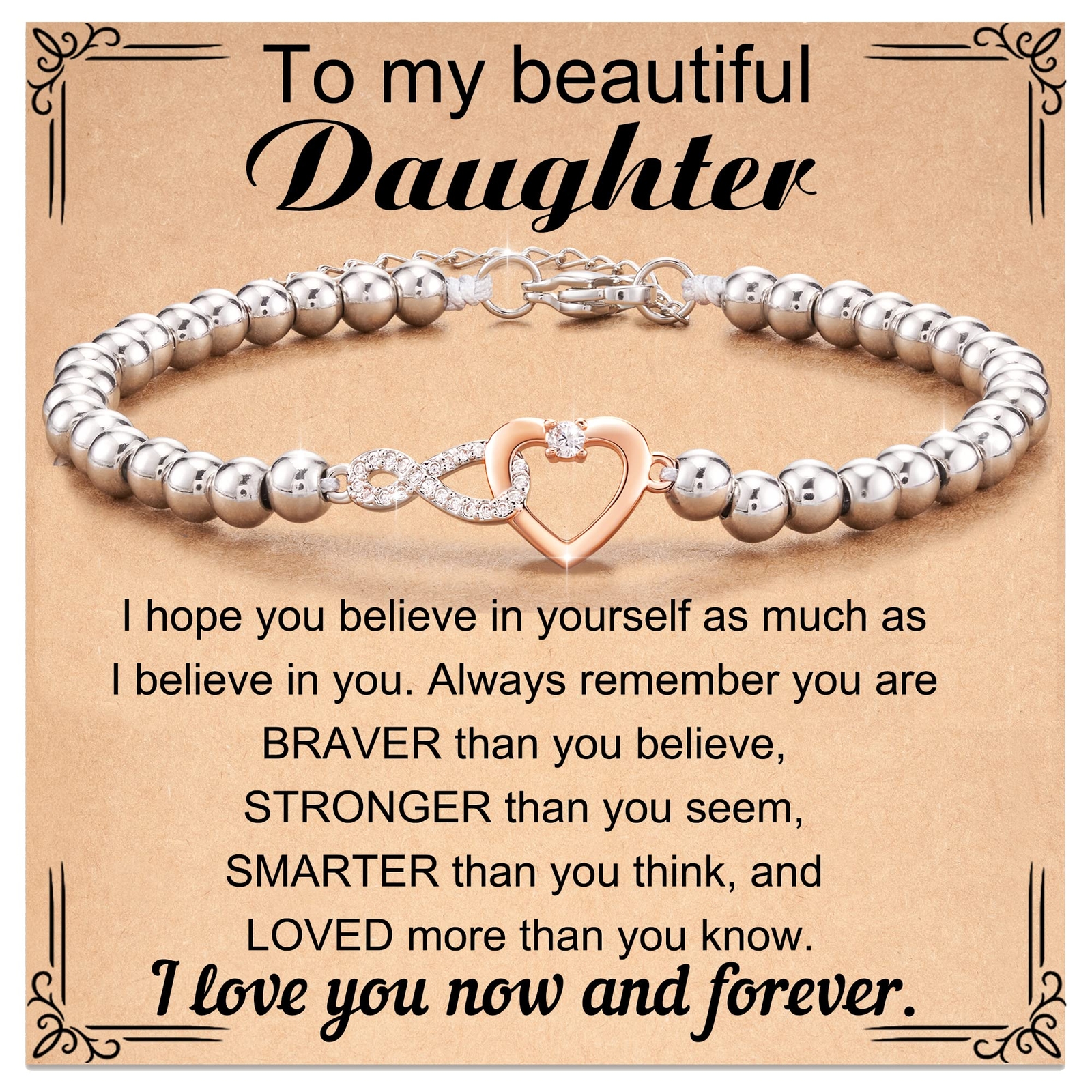 To My Daughter Bracelet Gift for Birthday Valentine's Day Graduation Christmas gallery