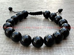 Black Obsidian Crystal Adjustable Bead Bracelet 6/8/10mm,Genuine Bracelet