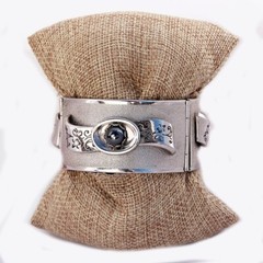 Whiting & Davis Vintage Hinged Cuff Bangle Bracelet