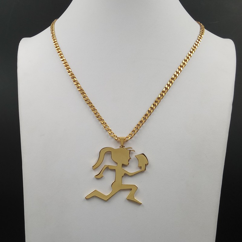 2inch Tall Large Stainless Steel Necklace Hatchetman Women Pendant ICP 5mm 24'' gallery