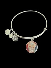 2017 Alex and Ani Sugar Skull Silver Bangle/Bracelet – NEW Retired Coppure