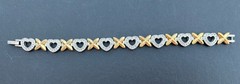 “Hugs And Kisses” Style Bracelet Silver And Gold Tone