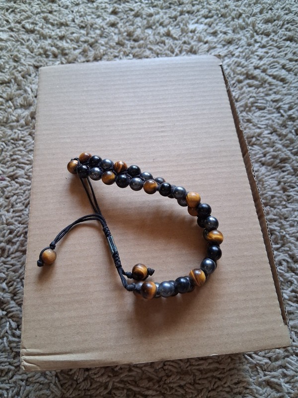 Triple Protection Bracelet Obsidian Hematite Tiger Eye 8mm Healing Crystal Beads gallery