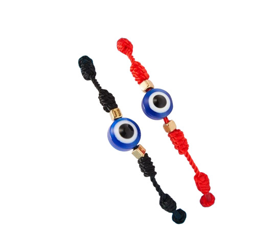(Set of 2) Evil Eye Bracelets Adjustable Red Rope String Protection Lucky Charm gallery