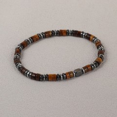 Tiger Eye Hematite Beads Healing Protection Strength Luck Men’S Bracelet