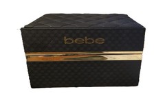 Bebe Gold Watch & Bracelet Set 6PC Rhinestone Pink Crystal Charm Gift Box New