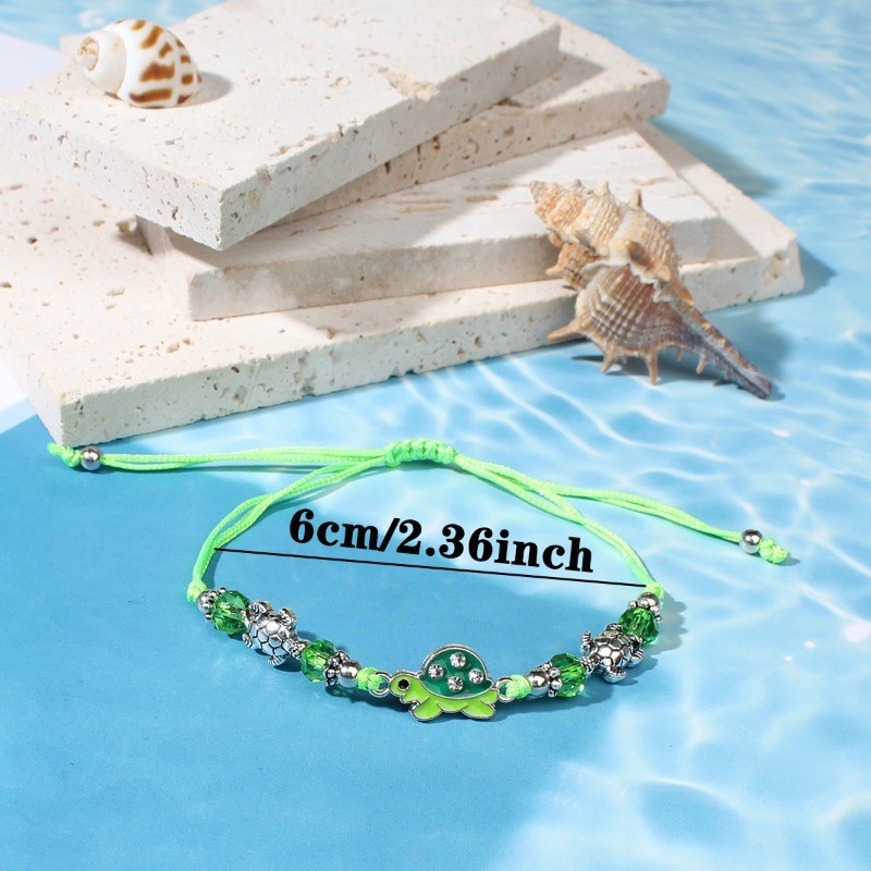 6Pcs Colorful Turtle Charm Beaded Bracelets Summer Beach Jewelry Gift gallery