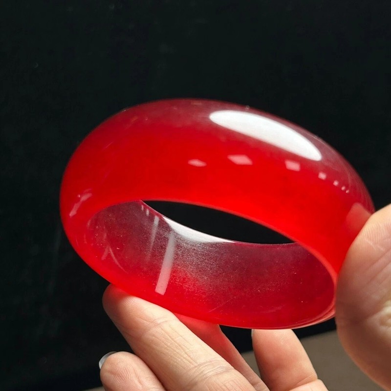 Real Natural Burmese Ice tyre red Jade jadeite Bracelets Bangle 57mm gallery