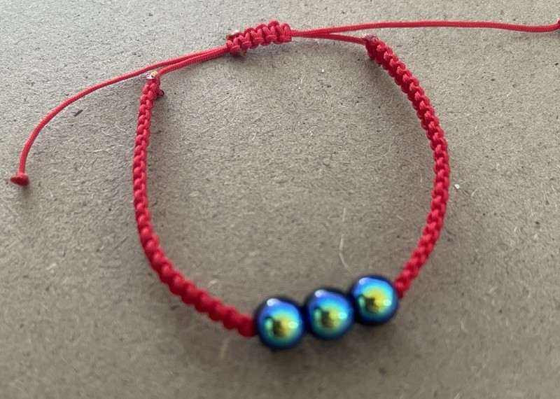 Red Bracelet With Black Obsidian For General Defense For Life gallery