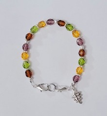 Fall Colors Czech Glass Beads Medical Alert ID Replacement Bracelet 6.5″