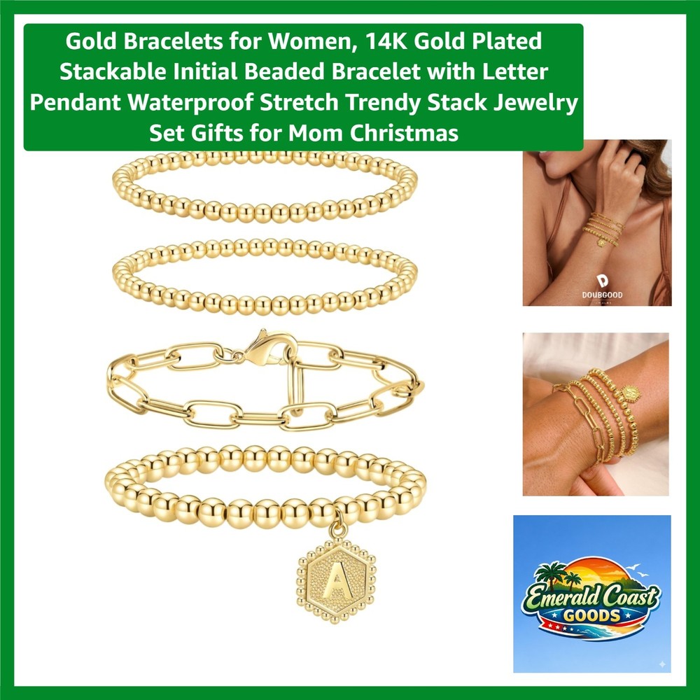 Stackable Beaded Gold Bracelets for Women - Stylish, Comfortable, Trendy
