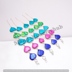 Heart Turquoise Gemstone 5PCS Bracelets Lot 925 Silver Plated Wholesale Jewelry