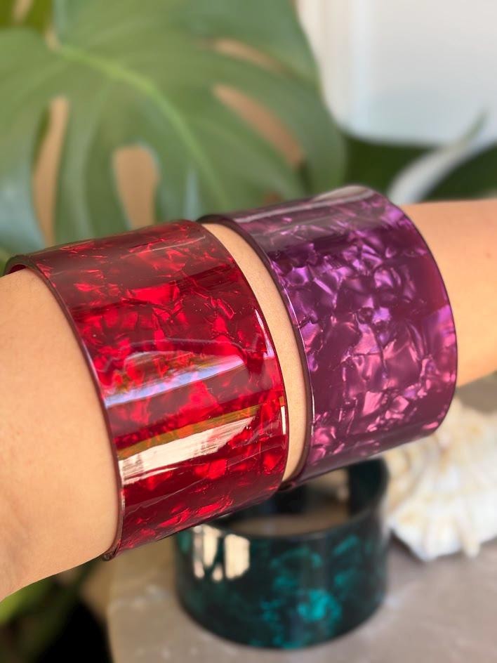 Hawaiian Jewelry False Tortoise Turtle Shell Resin Bracelet Vintage Bangle gallery