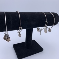 3 Alex & Ani Bracelets Dog Paw Inline Cross Kentucky Derby 1 Unwritten Bangle