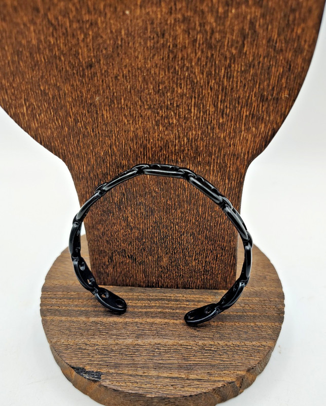 By Alexa Rae Bar Melania Clara Black Link Adjustable Bracelet Bangle 6" gallery