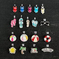 Floating Charm BEACH NAUTICAL OCEAN VACATION SEA LIFE fit Glass Locket