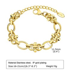 18k Gold Plated Chunky Oval Link Bracelet Thick Stainless Steel Chain Jewellery