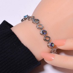 Blue Rainbow Mystic Fire Topaz 925 Sterling Silver Tennis Bracelet 7.99″ B477406