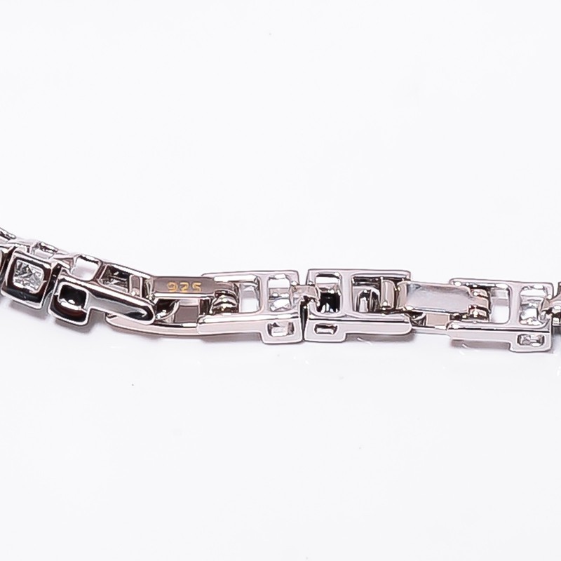 Black Onyx, CZ 925 Sterling Silver Adjustable Bracelet 7-8" B130013 gallery