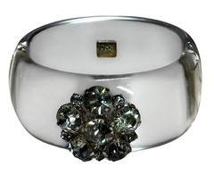 Maximal Art John Wind Charm Cuff Bracelet Moon Glow Gray Hinged Magnetic Clasp