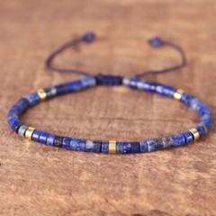 Natural Lapis Lazuli Stone Dainty Bracelet Blue Gemstone Braided bracelet USA