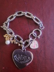 Y2K Juicy Couture Heart Charm Bracelet Silver And Gold Tone Charms