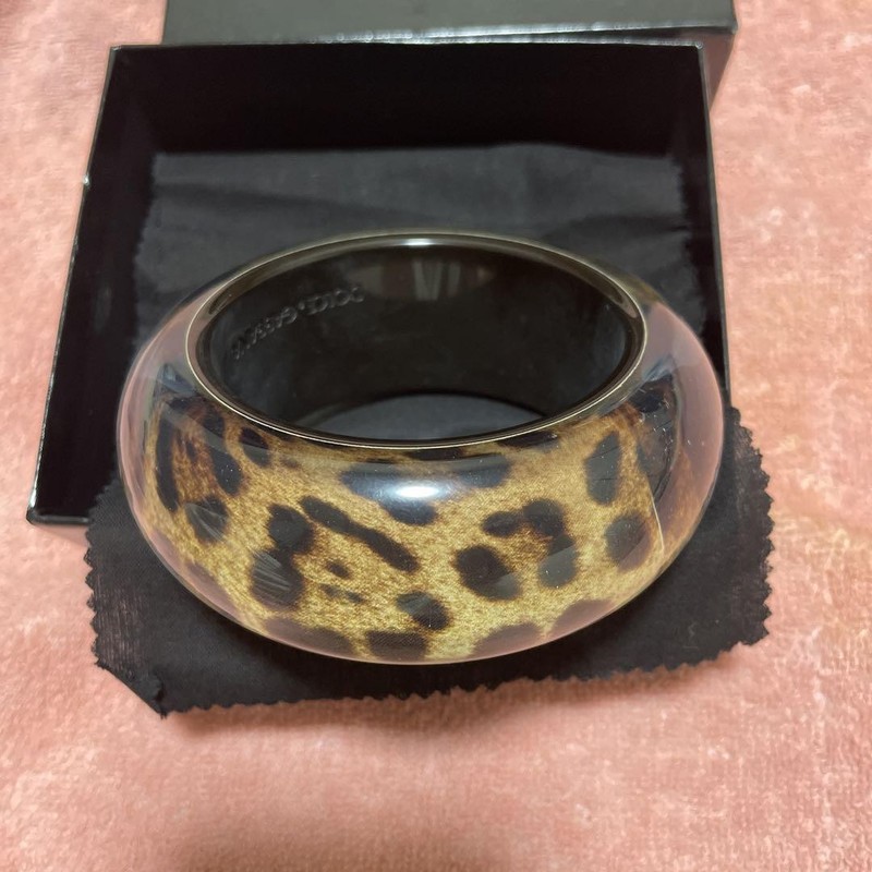 Dolce & Gabbana Leopard Resin Extra Wide Bangle Brown Inner Diameter: 2.4 in. gallery