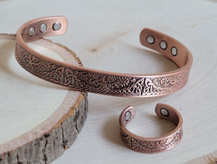 Pure Copper Magnetic Bracelet Ring Set Arthritis Cuff Ring Set – Tree of Life