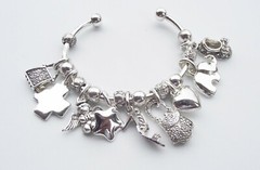 DESIGNER INSPIRED HANDBAG SHOES ANGEL HEART CROSS CHARM SILVER CUFF BRACELET