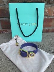 Rustic Cuff Purple Leather with Gold Buckle Bracelet, Used, Excellent Condition