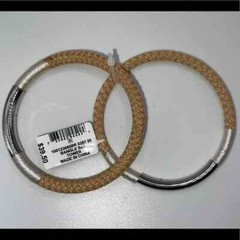 Alfani Silver-Tone 2 Piece Set Curved Bar & Braided Rope Bangle Bracelets New