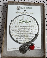 Earth Angel Teacher Charm Bracelet Nickel Free Lead Free Expandable New in Box