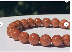 Radiant Goldstone Bracelet-Glittering Goldstone Gemstone Stretch Bracelet-Preown
