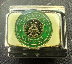 Vintage “STARBUCKS” full circle Coffee Charm ITALIA COLLECTION fit 9MM Bracelets