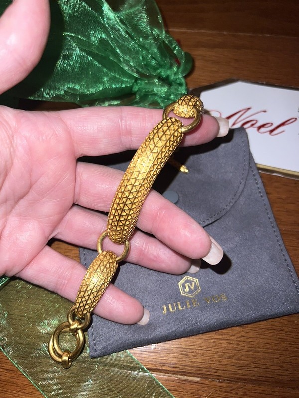 NEW Julie Vos Toggle Link Bracelet 24k Gold Plated Adjustable Retired Bohemian gallery