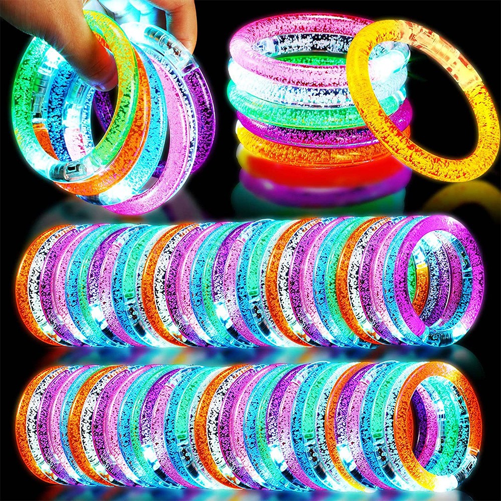 10PCS LED Light Up Flashing Glow Sticks Bracelet Wristband Party Supplies