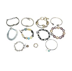 Mixed 11 Piece Lot of Various Fashion Jewelry Brands With 10 Bracelets & 1 Ring