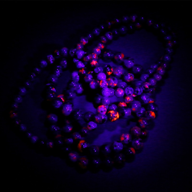 Natural Yooperlite Stone Bracelet UV Reactive Halloween Stretch Crystal Handmade gallery