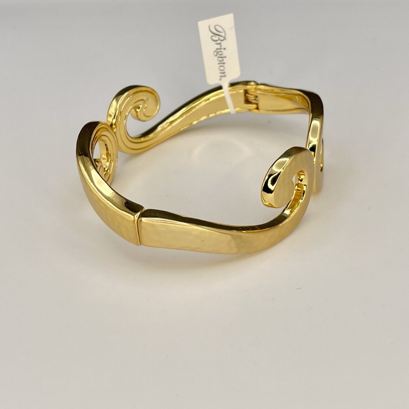 NWT Brighton Royale Hinged Bracelet Brushed Gold Tone “Knowledge Is Power” gallery
