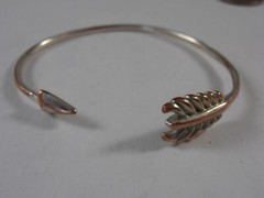 Vintage Designer Signed Stella & Dot Bangle Bracelet Arrow Silver Tone