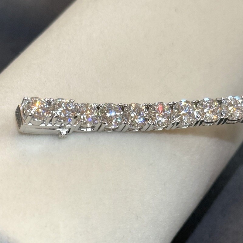 VVS1 Certified Moissanite Tennis Bracelet - 925 Silver or Gold Plated All Sizes gallery