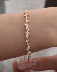 Round Cut Moissanite Dainty Bracelet Delicate Women’s Jewelry For Wedding Gift