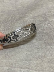 Elegant Silver Bangle Bracelet Black & Grey Rhinestones – Chic Minimal Jewelry