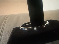 titanium steel round bracelet with stones