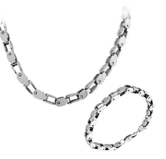 8"-32" Men's Jewelry 5mm Stainless Steel Link Bike Chain Necklace Bracelet gallery