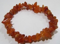Natural Carnelian Stretchy Bracelet Uncut Nugget 6mm To 9mm 7 Inches long .