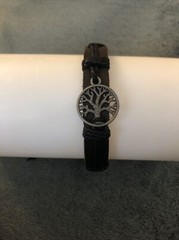 Men or Women’s Bracelet Leather – Tree Of Life – Black
