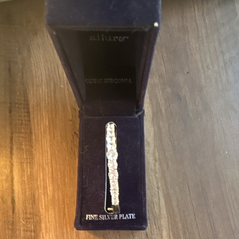 Allure Cubic Zirconia Tennis Bracelet, Round White/Colorless, Silver Plated gallery